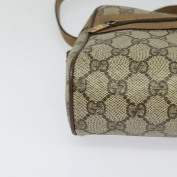 GUCCI GG Supreme Web Sherry Line Bag Pvc Beige Gold 68 02 004